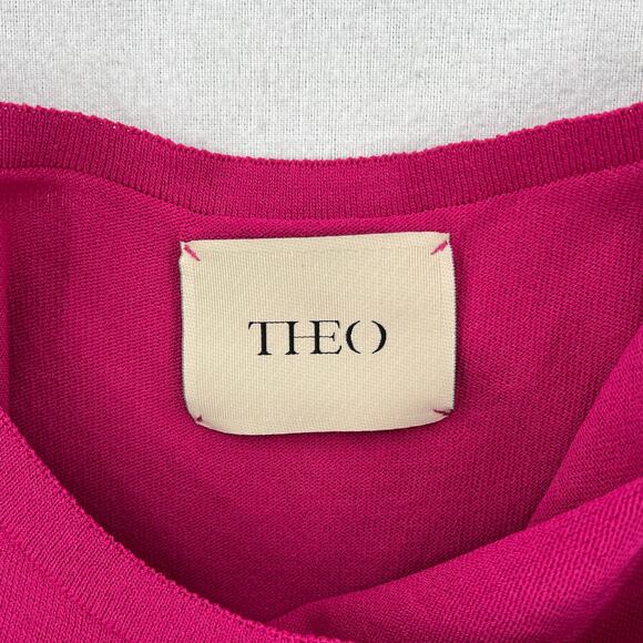 THEO THE LABEL Knit Slip Dress Womens Small Pink Mini Strappy Stretch NEW - Picture 9 of 13